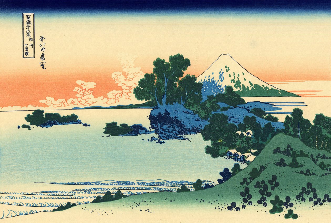 Shichiri-stranden i Sagami-provinsen, ca. 1830 (træbloktryk) af Katsushika Hokusai