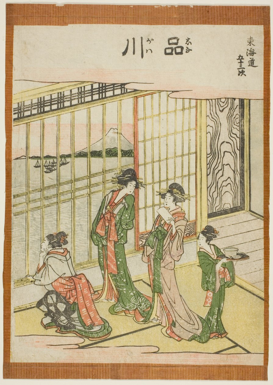 Shinagawa, fra seriens "Fifty-three S tachi sound s of the city degree (by degree main mountain next)" af Katsushika Hokusai