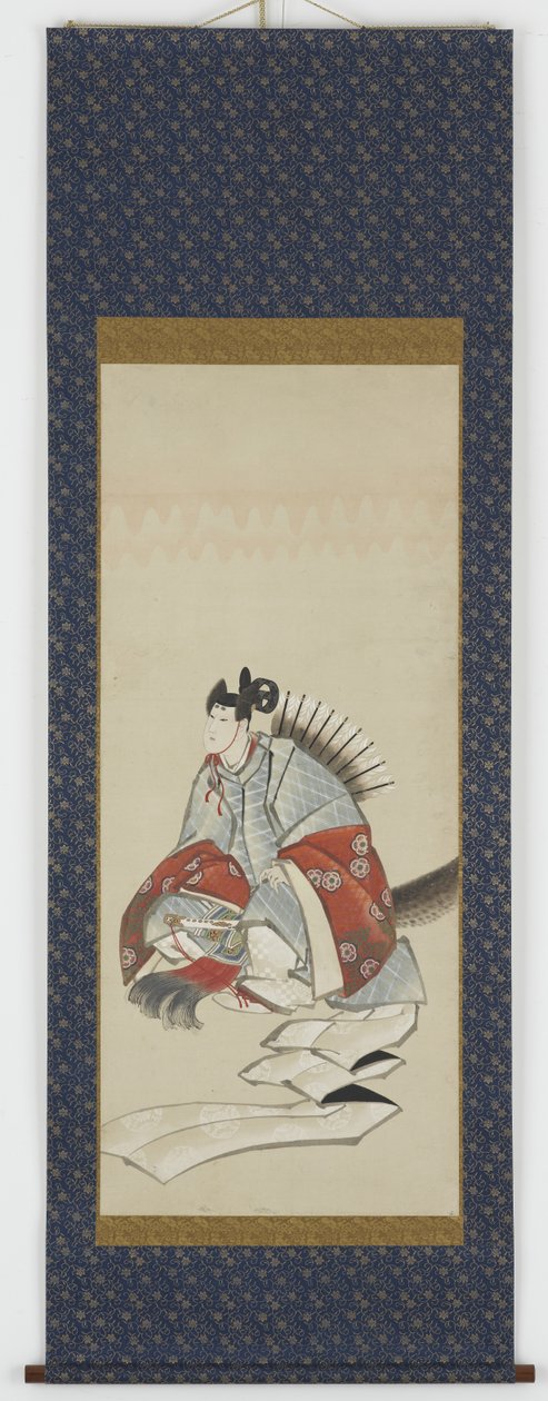 Six Immortals of Poetry: Ariwara no Narihara, ca. 1806-08 (blæk og farve på papir) af Katsushika Hokusai