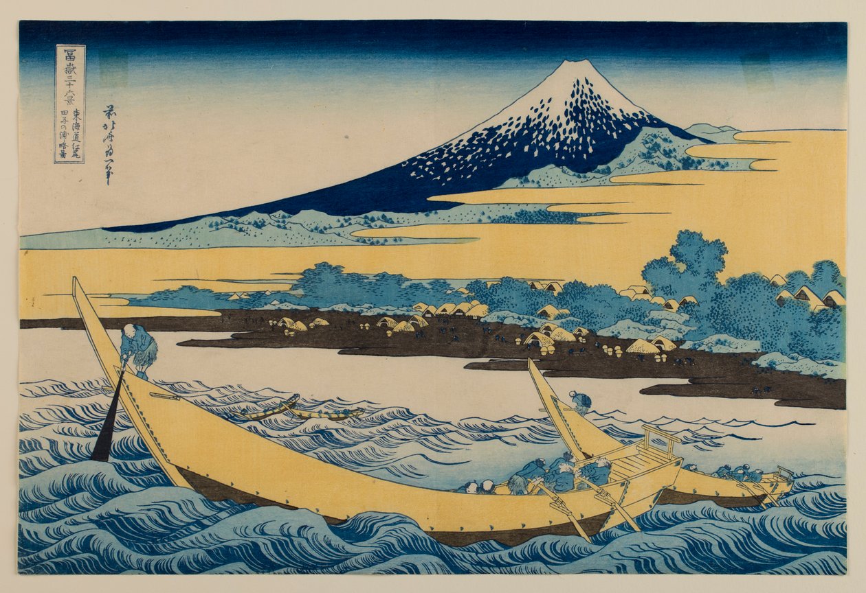 Skitse af Tago-bugten nær Ejiri ved Tōkaidō, fra serien »De 36 udsigter over Fuji-bjerget« af Katsushika Hokusai