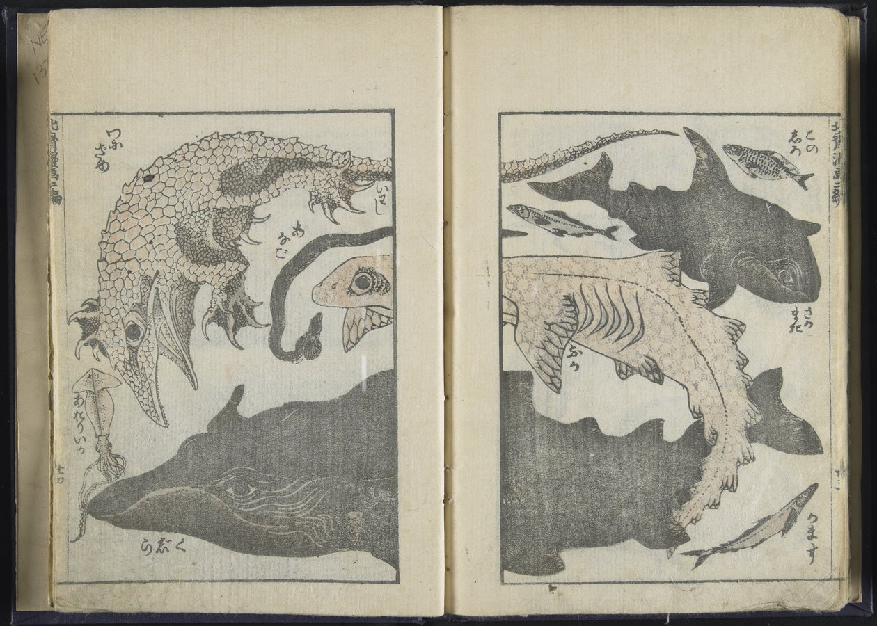 Skitsebog (træbloktryk) af Katsushika Hokusai