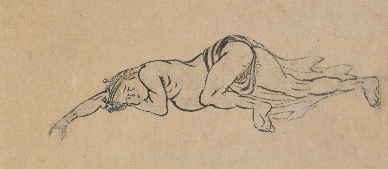 Sovende mand, slutningen af det 18.-begyndelsen af det 19. århundrede. af Katsushika Hokusai