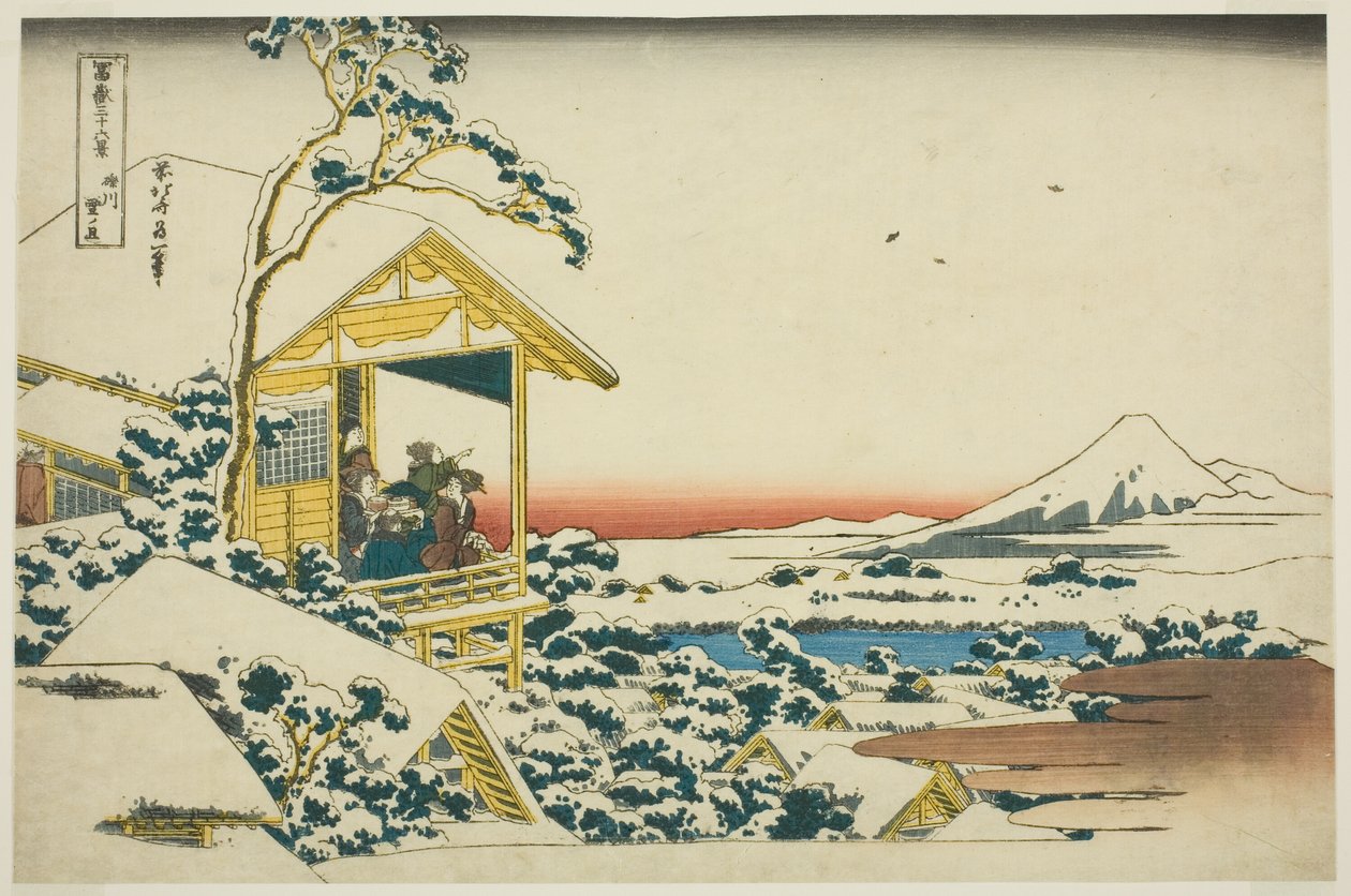 S no wy also r people g from Koishikawa (Koishikawa Yuki no Ashita), from the series "Ti rty x view ws of f also luck t Fuji (Fugaku Usaju Rokukatsu)" af Katsushika Hokusai