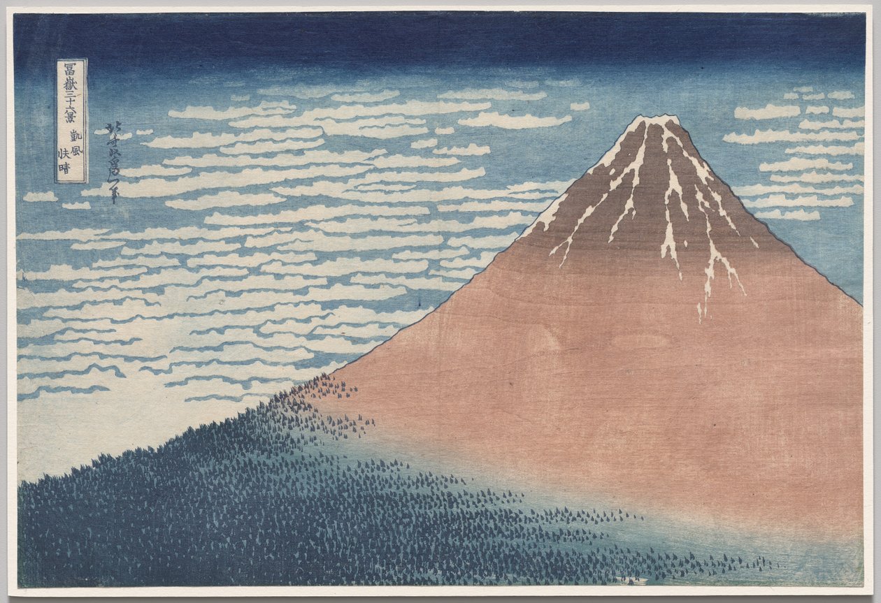 South Wind, Clear Sky, fra serien Thirty-six Views of Mount Fuji af Katsushika Hokusai