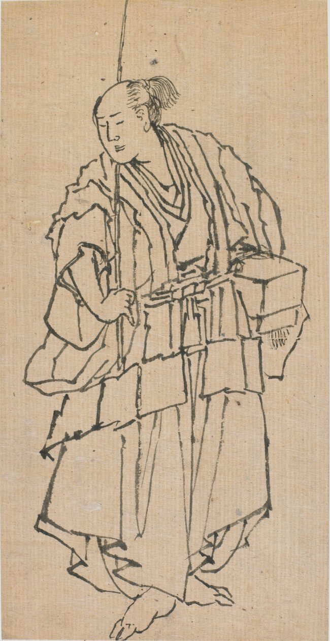 Stående figur af en mand, slutningen af det 18.-begyndelsen af det 19. århundrede. af Katsushika Hokusai