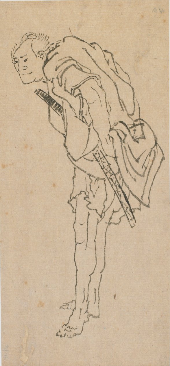 Stående mand, slutningen af det 18.-begyndelsen af det 19. århundrede. af Katsushika Hokusai