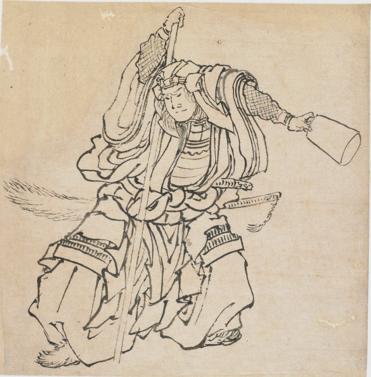 Stående kriger i fuld rustning, slutningen af det 18.-begyndelsen af det 19. århundrede. af Katsushika Hokusai