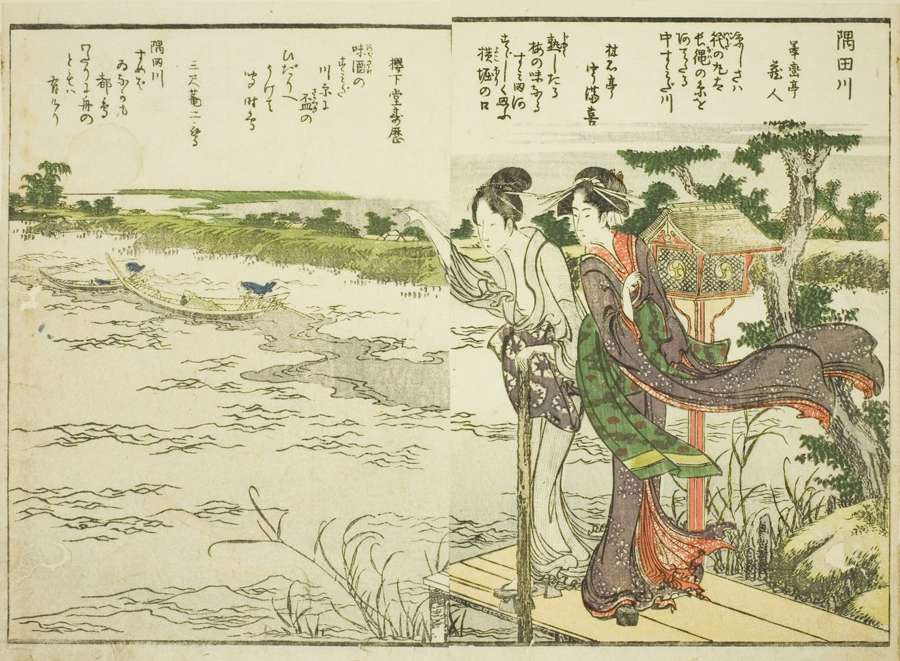 Sumida River, fra bind. 1 i den illustrerede bog "Fine udsigter over den østlige hovedstad på et øjeblik (Toto shokei ichiran)" af Katsushika Hokusai