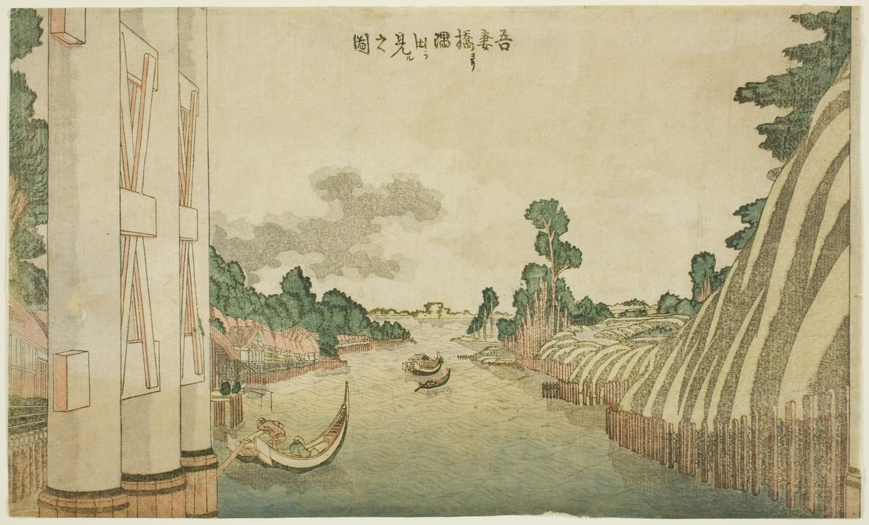 Sumida-floden set fra Azuma-broen (Azumabashi yori Sumida wo miru no zu), fra en gruppe af landskaber i vestlig stil af Katsushika Hokusai