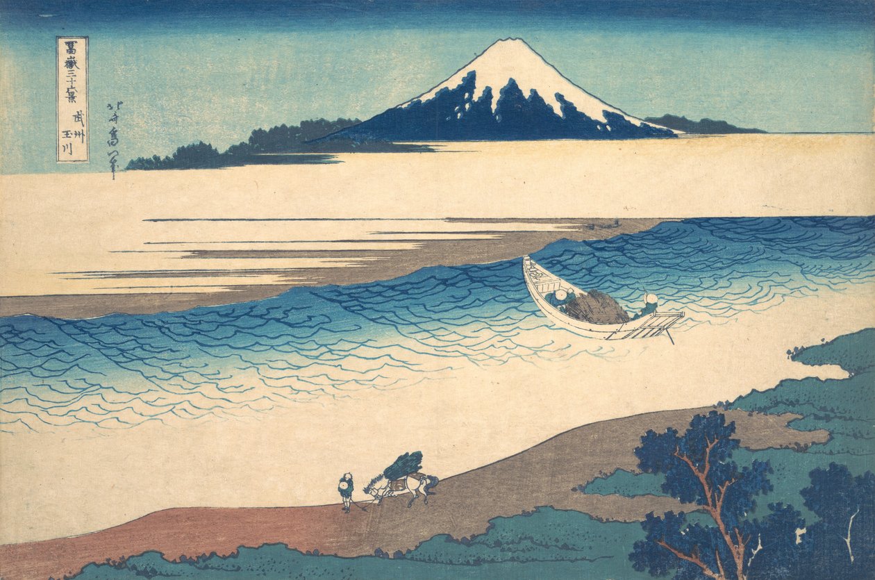 Tama-floden i Musashi-provinsen Bushu Tamagawa, fra serien Thirty-six Views o..., ca. 1830-32. af Katsushika Hokusai