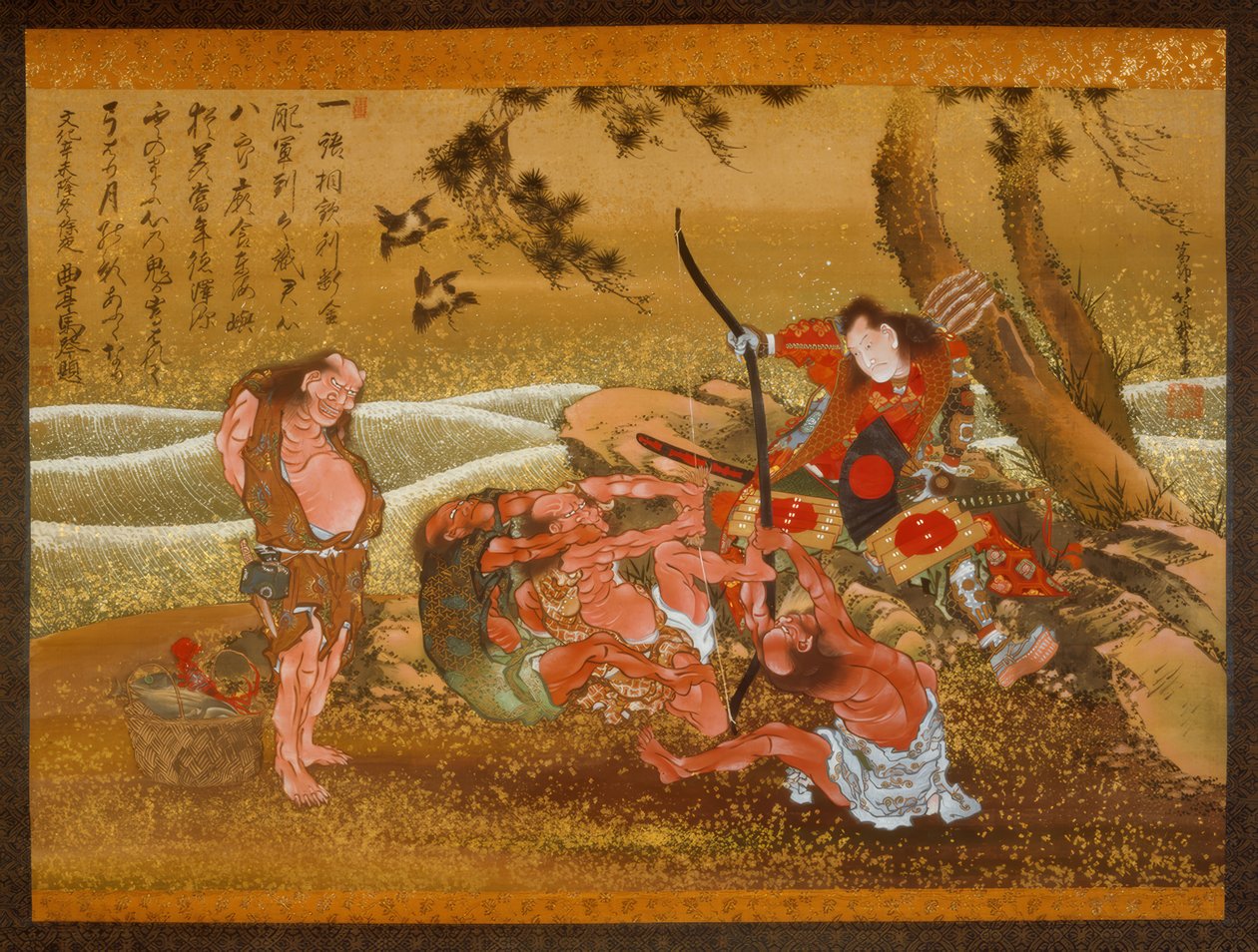 Tametomo og dæmonerne på Onigashima af Katsushika Hokusai