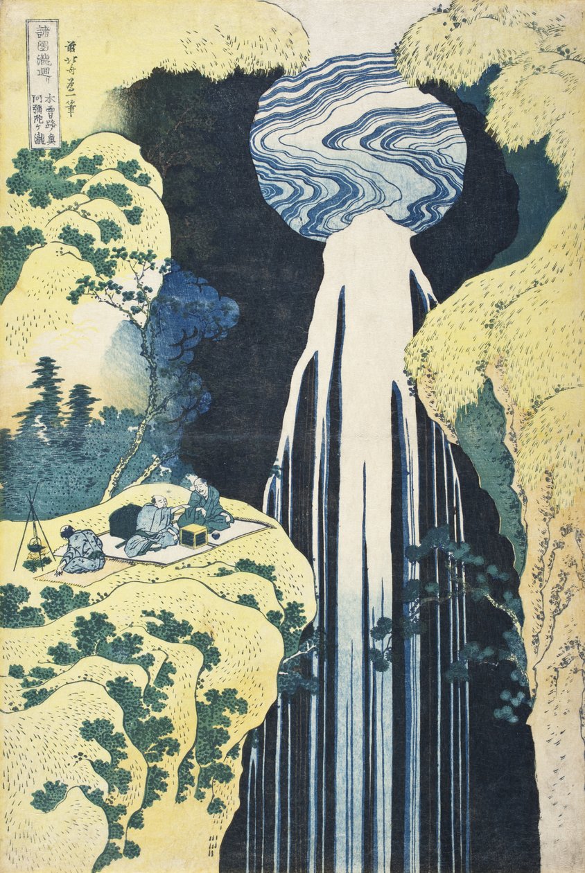 Amida-vandfaldet i de fjerne egne af Kisokaidō-vejen af Katsushika Hokusai