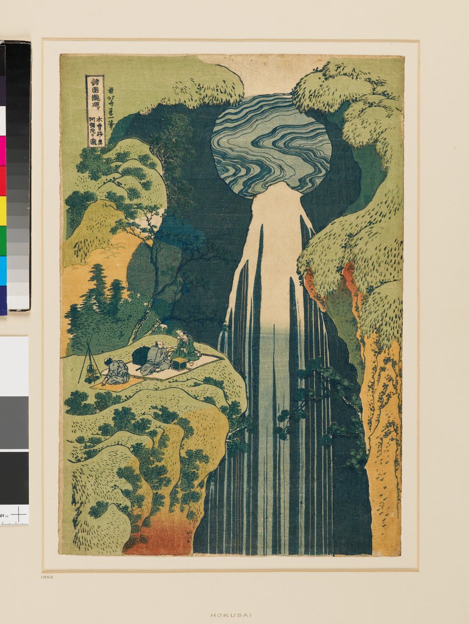 Amida-vandfaldet i den yderste del af Kiso Road af Katsushika Hokusai
