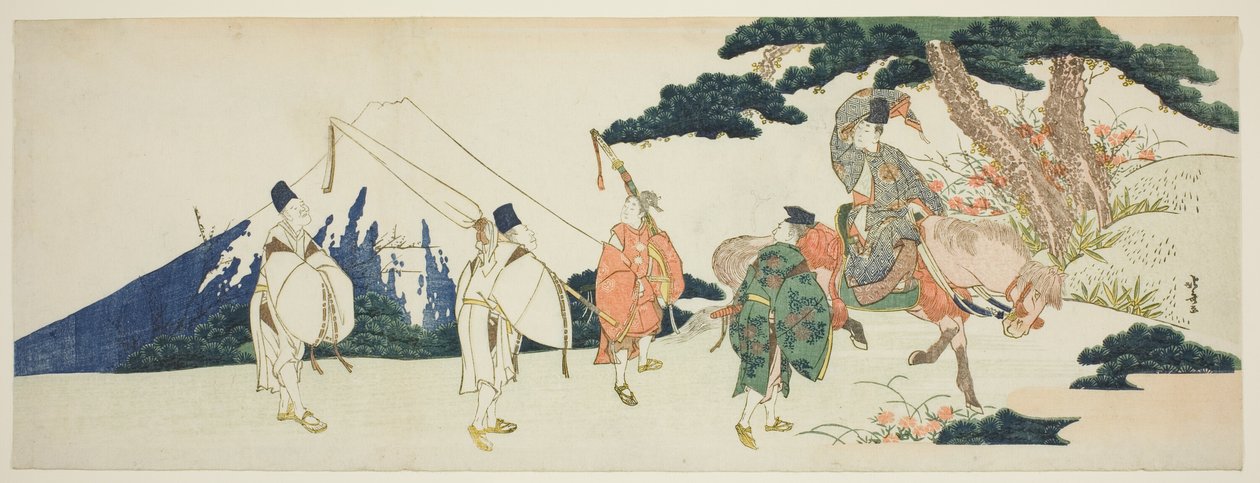 Den østlige rejse for den berømte digter Ariwara og Narihira af Katsushika Hokusai