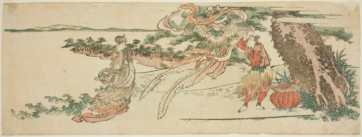 Fjerkjolen (Hagoromo) af Katsushika Hokusai