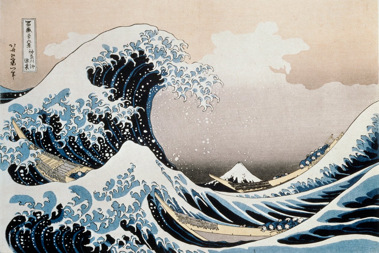 Den store bølge ud for Kanagawa-kysten, c1829-c1831 af Katsushika Hokusai