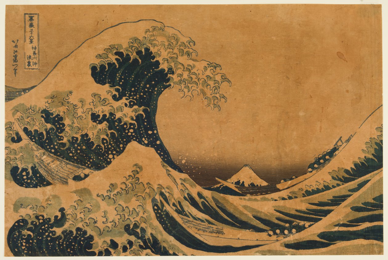 The Hollow of the Deep Sea Wave ud for Kanagawa af Katsushika Hokusai