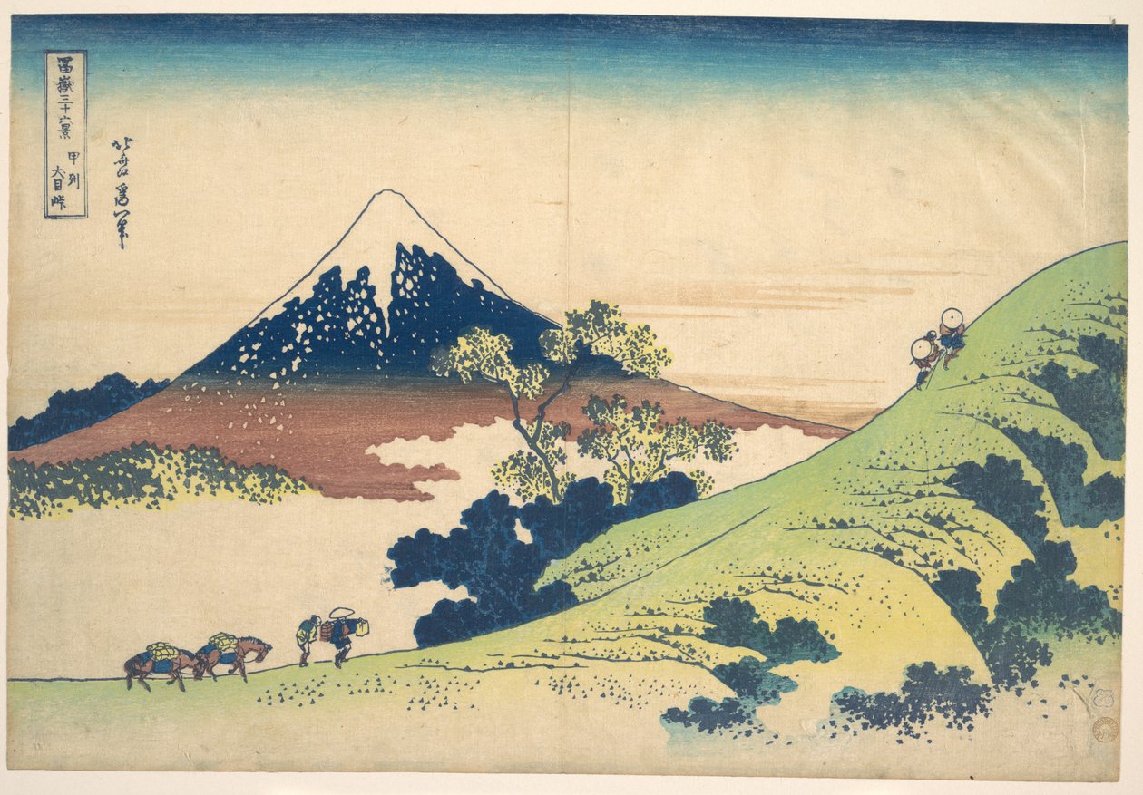 Inume-passet i Kai-provinsen (Kōshū Inume tōge), fra serien »De 36 udsigter over Fuji« (Fugaku sanjūrokkei) af Katsushika Hokusai