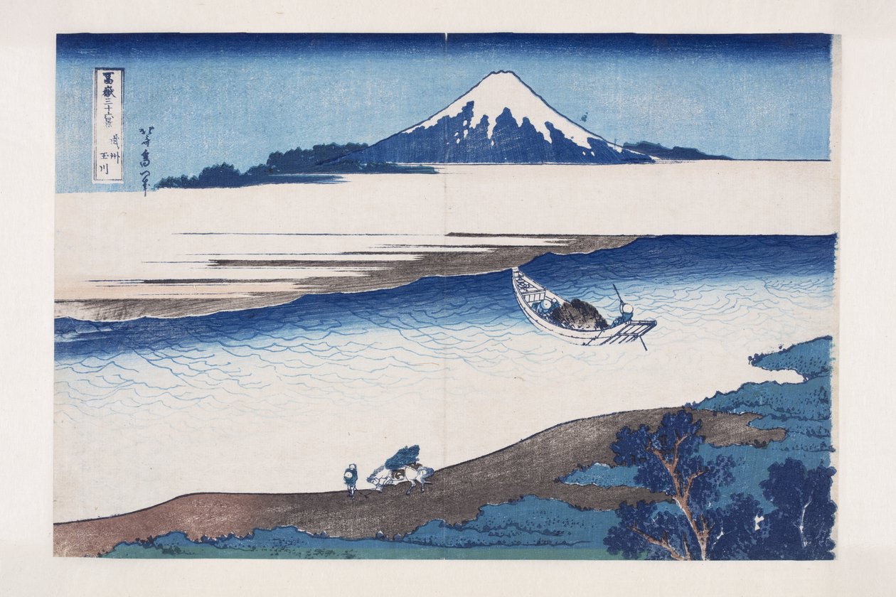 Juvelfloden i Musashi-provinsen (Bushu Tamagawa) (træblok i farver) af Katsushika Hokusai