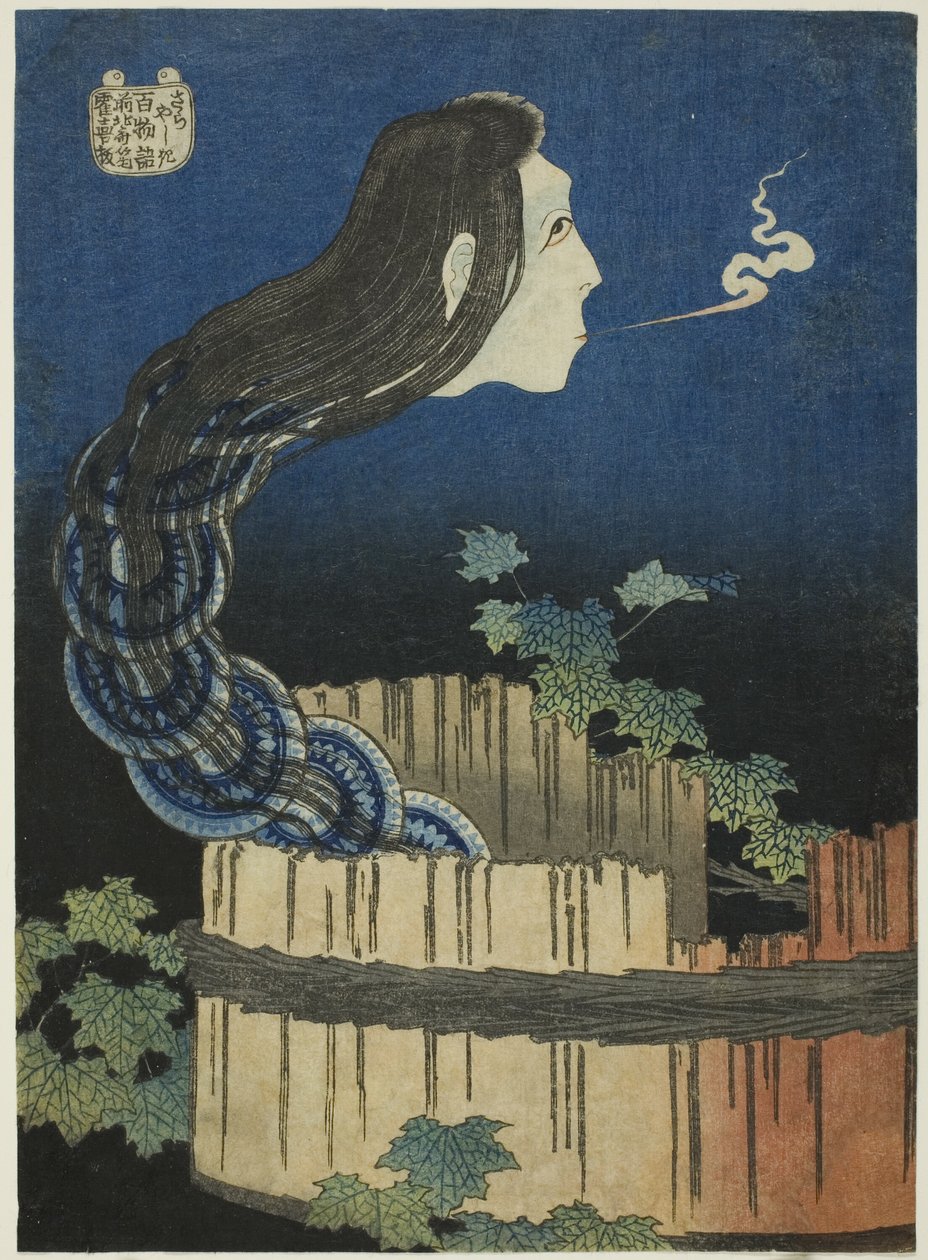 The Mansion of the Plates (Sara yashiki), fra serien "One Hundred Ghost Tales (Hyaku monogatari)" af Katsushika Hokusai