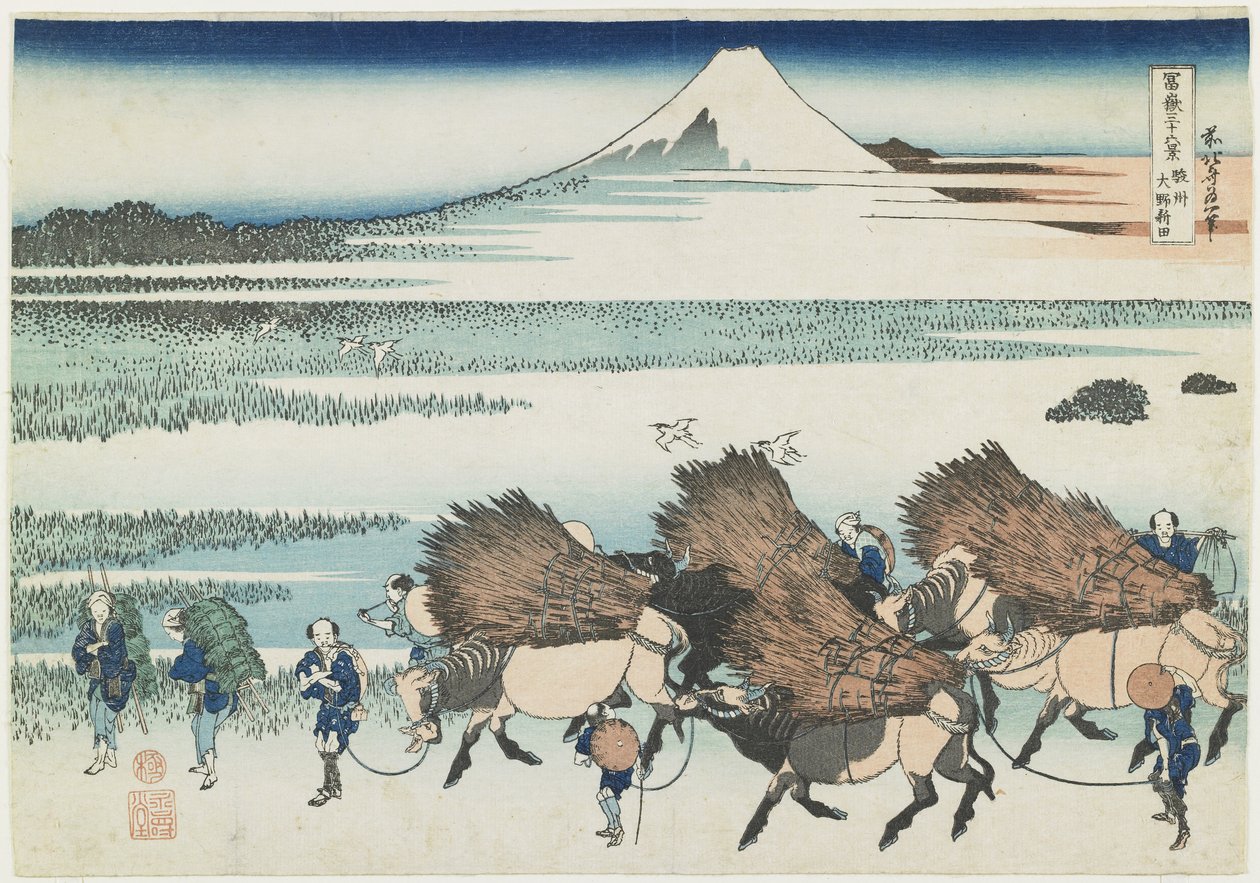The Paddies of O_no i Suruga-provinsen, 1831-1834 af Katsushika Hokusai