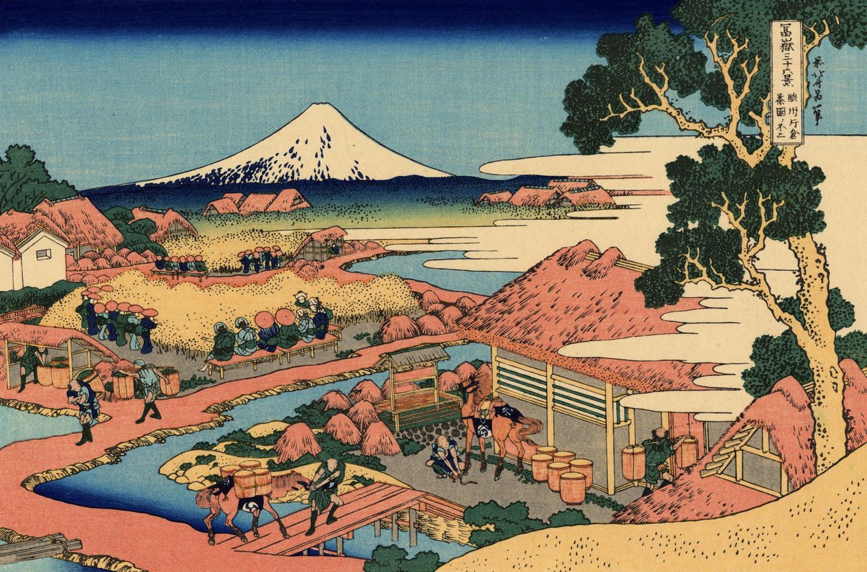 Teplantagen i Katakura i Suruga-provinsen af Katsushika Hokusai