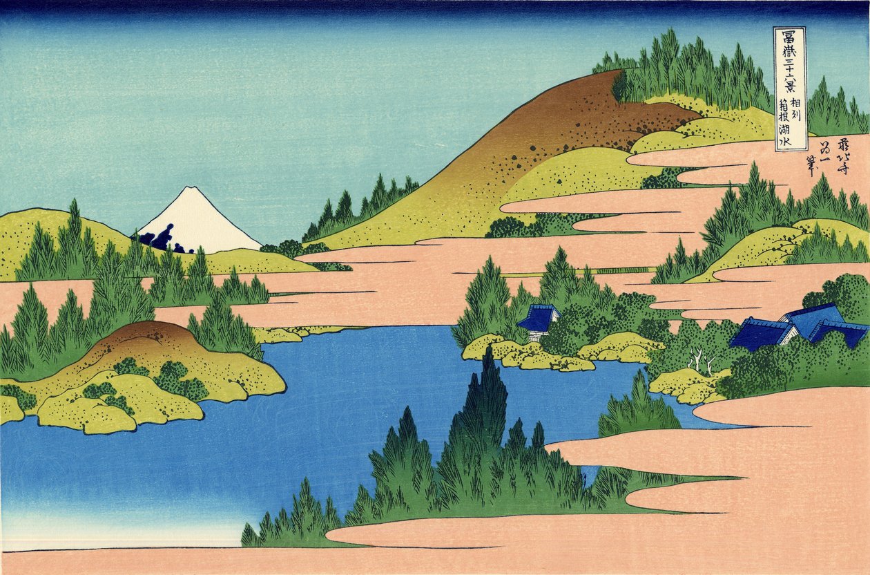 Hakone-søen i Segami-provinsen, ca. 1830 (træbloktryk) af Katsushika Hokusai