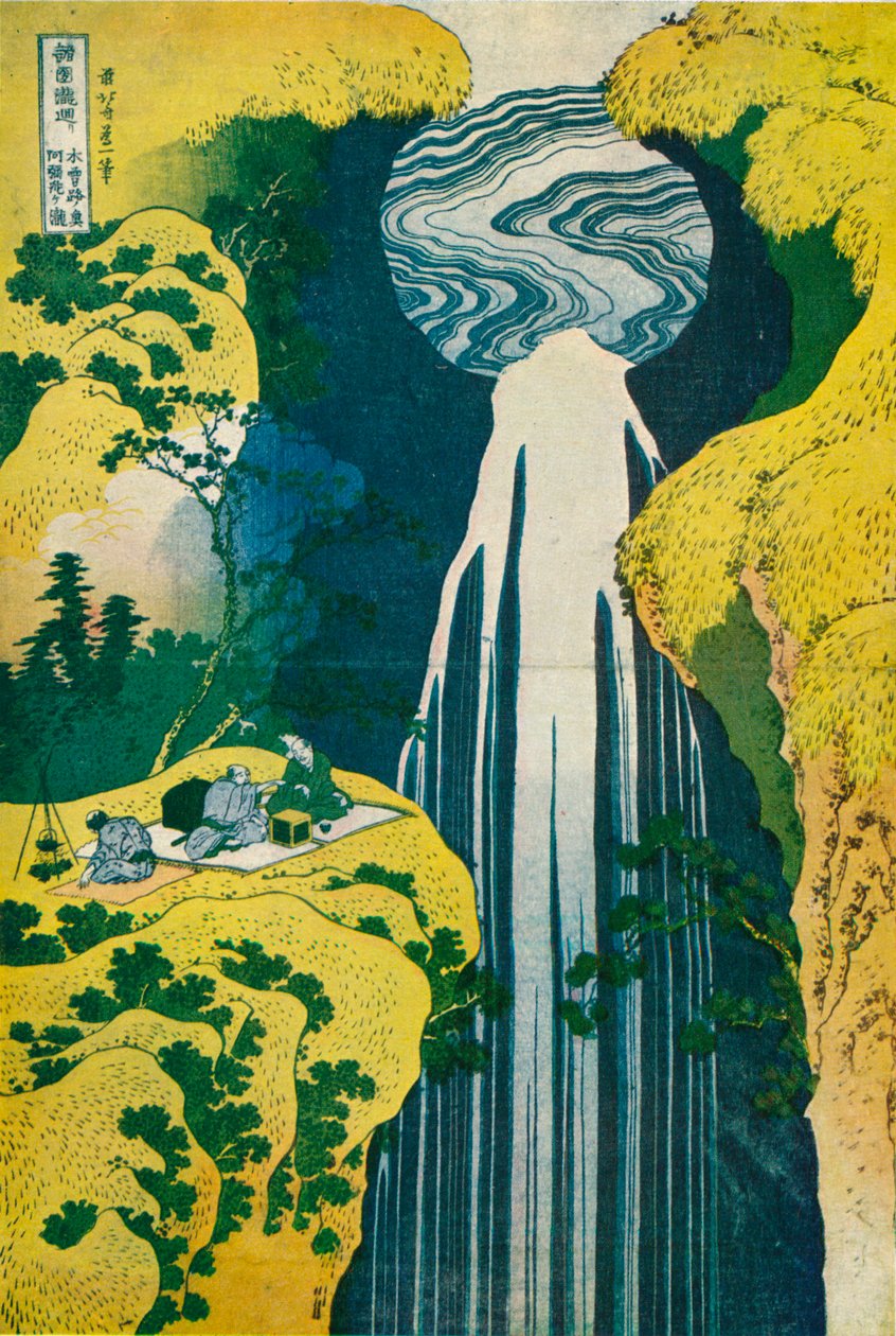 Vandfaldet i Amida bag Kiso Road, c1832. 1925 af Katsushika Hokusai