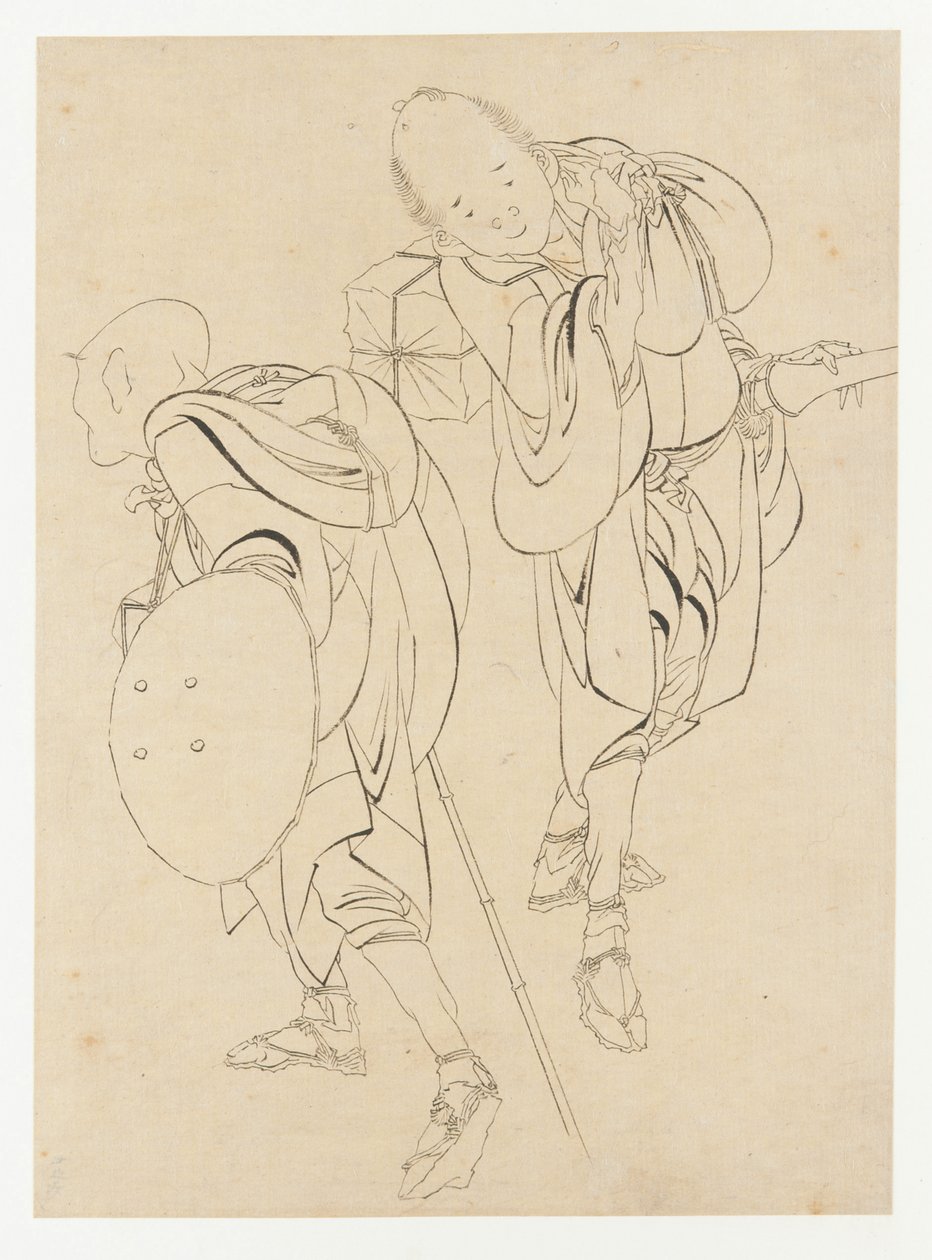 Rejsende, slutningen af det 18.-begyndelsen af det 19. århundrede. af Katsushika Hokusai