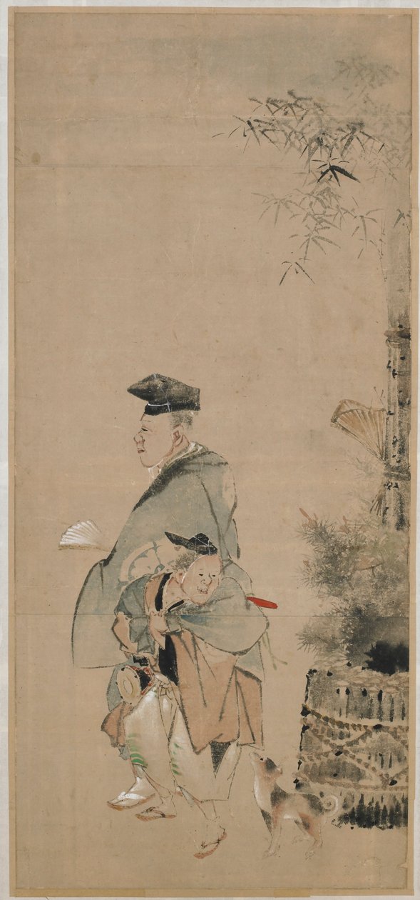 To entertainere slentrer på nytår, Edo-perioden, ca. 1798-1801. af Katsushika Hokusai
