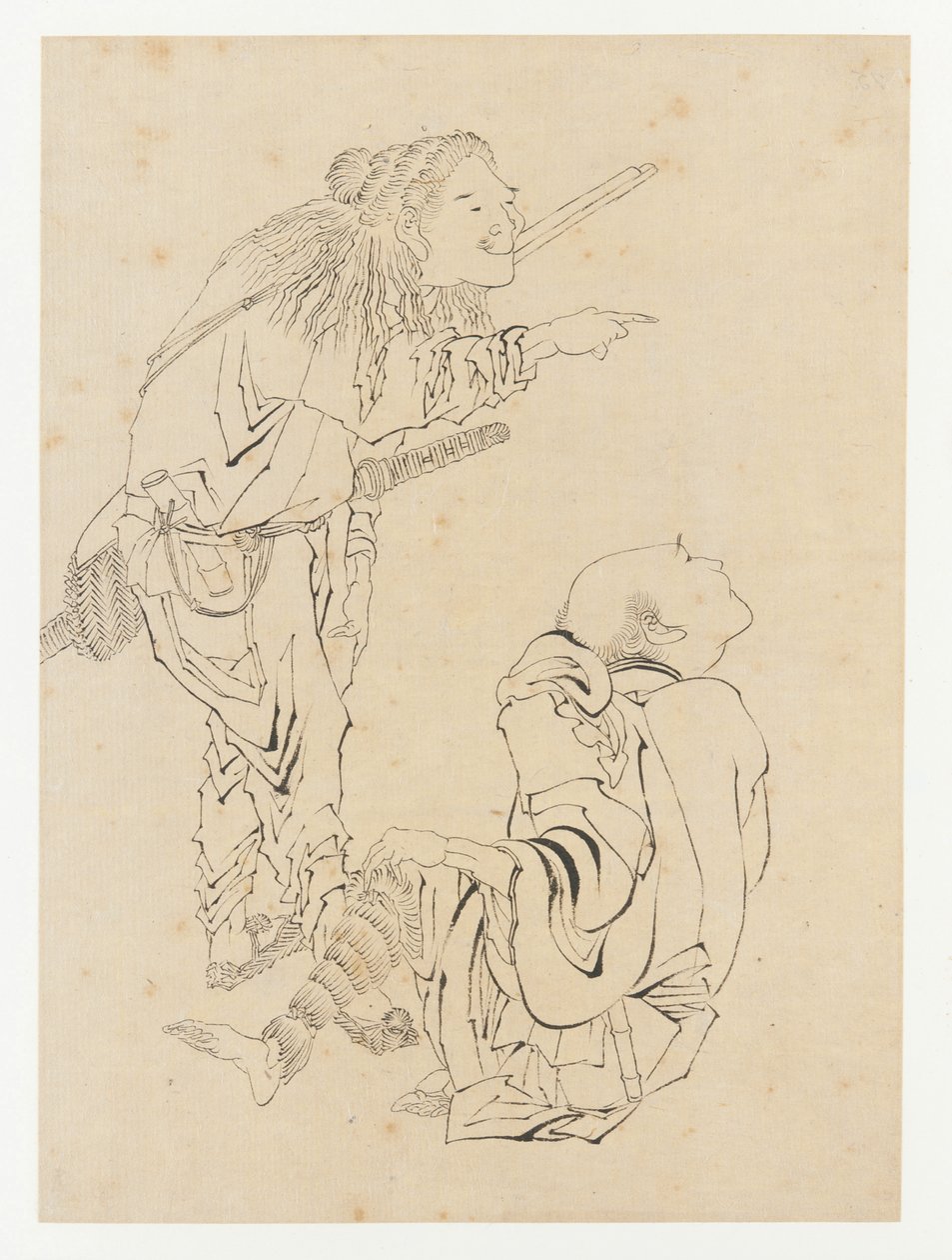 To jægere, Edo-periode, 1800-tallet. af Katsushika Hokusai
