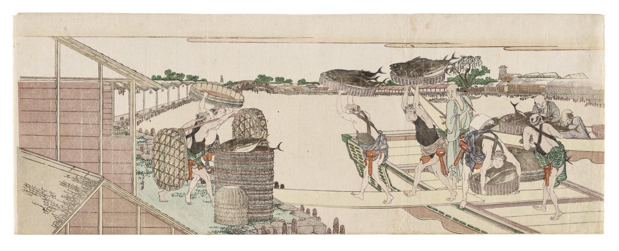 Aflæsning af bonito til markedet af Katsushika Hokusai