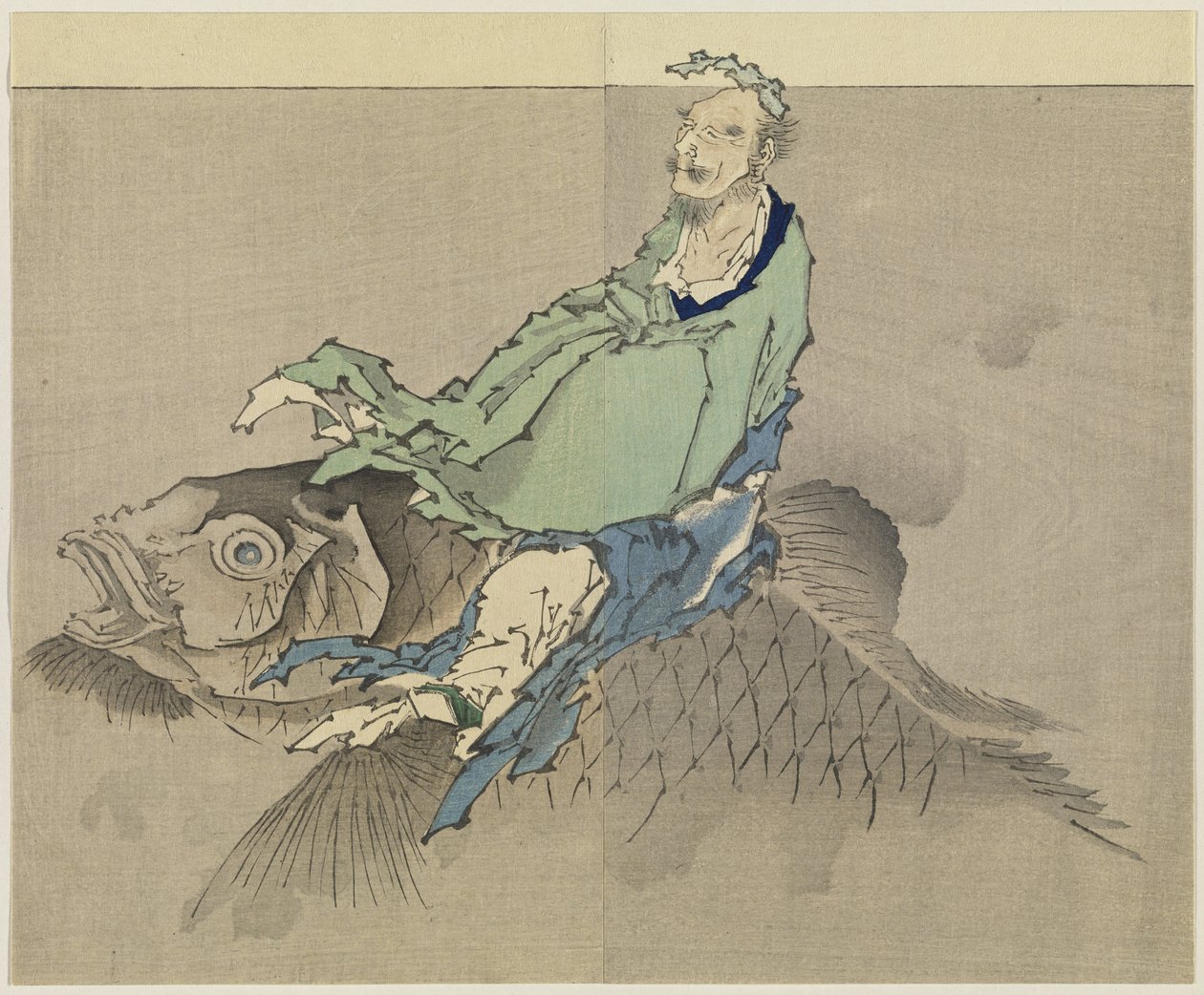 Uden titel, 1890 (træsnit, blæk og farve på papir) af Katsushika Hokusai