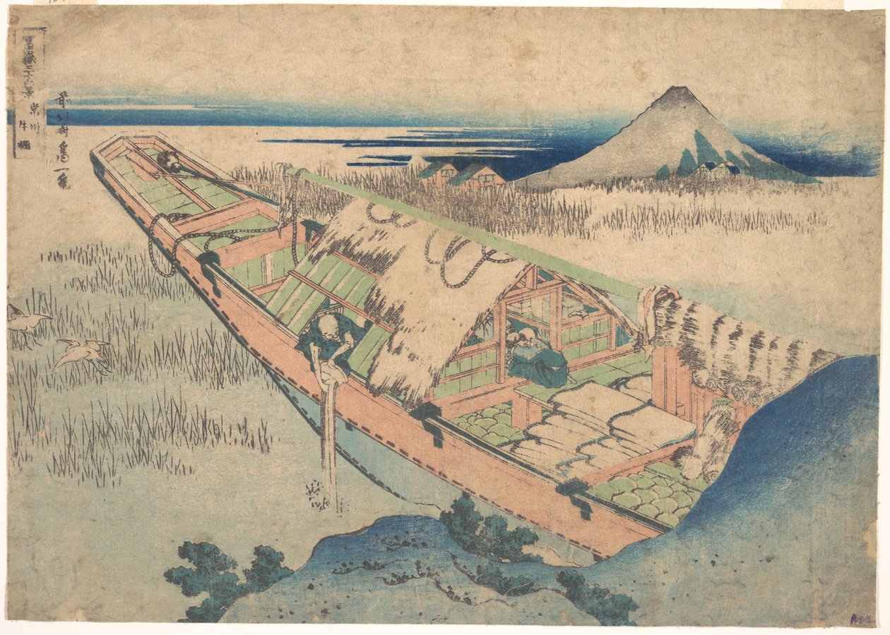Ushibori i Hitachi-provinsen (Jōshū Ushibori), fra serien »De 36 udsigter over Fuji-bjerget« (Fugaku sanjūrokkei) af Katsushika Hokusai