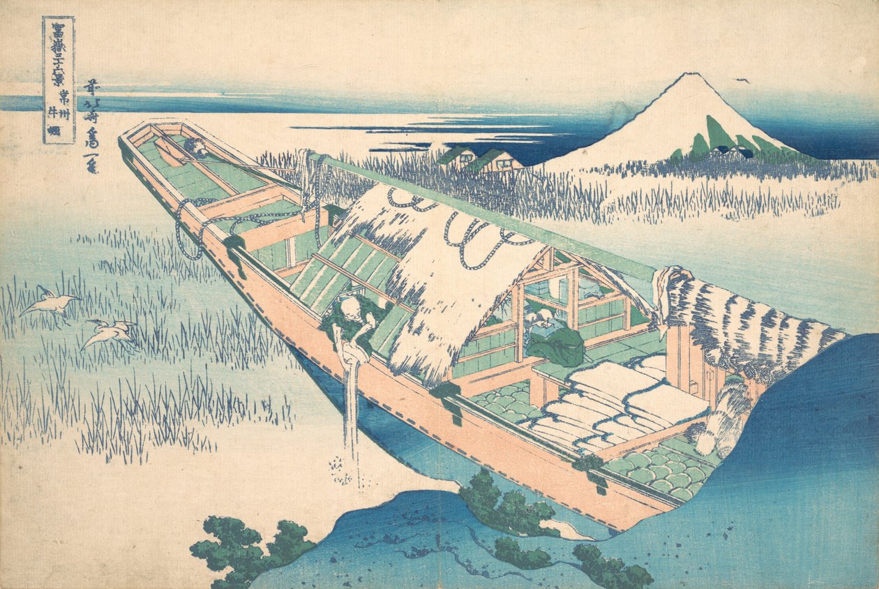 Ushibori i Hitachi-provinsen Joshu Ushibori, fra serien Thirty-six Views of ..., ca. 1830-32. af Katsushika Hokusai