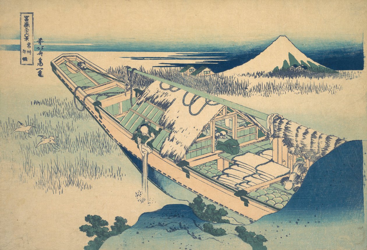 Ushibori i Hitachi-provinsen Joshu Ushibori, fra serien Thirty-six Views of ..., ca. 1830-32. af Katsushika Hokusai