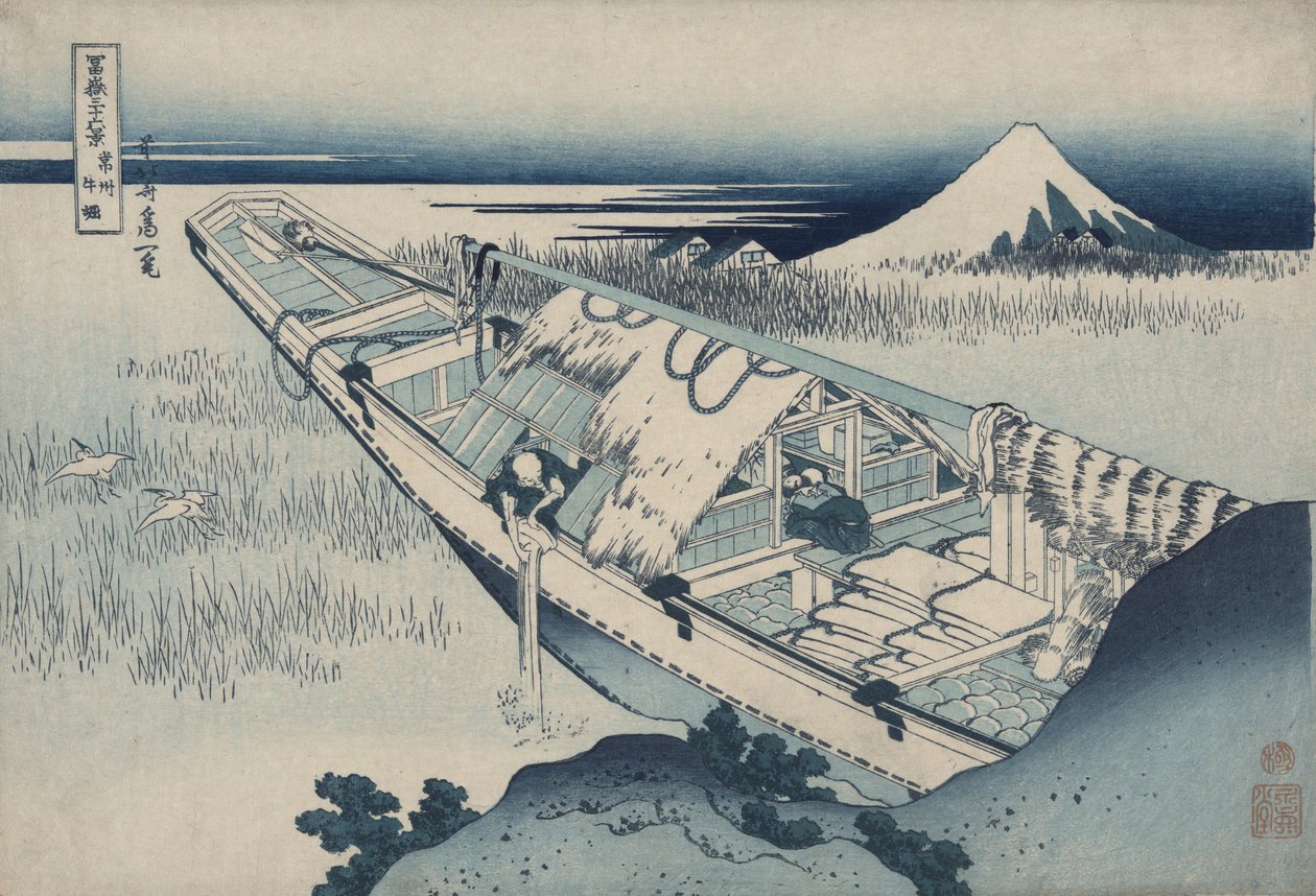 Ushibori i Hitachi-provinsen, fra serien Thirty-six Views of Mount Fuji af Katsushika Hokusai