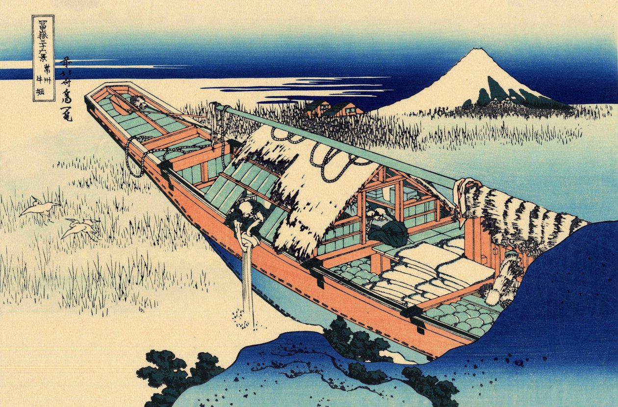 Ushibori i Hitachi-provinsen, ca. 1830 (træbloktryk) af Katsushika Hokusai