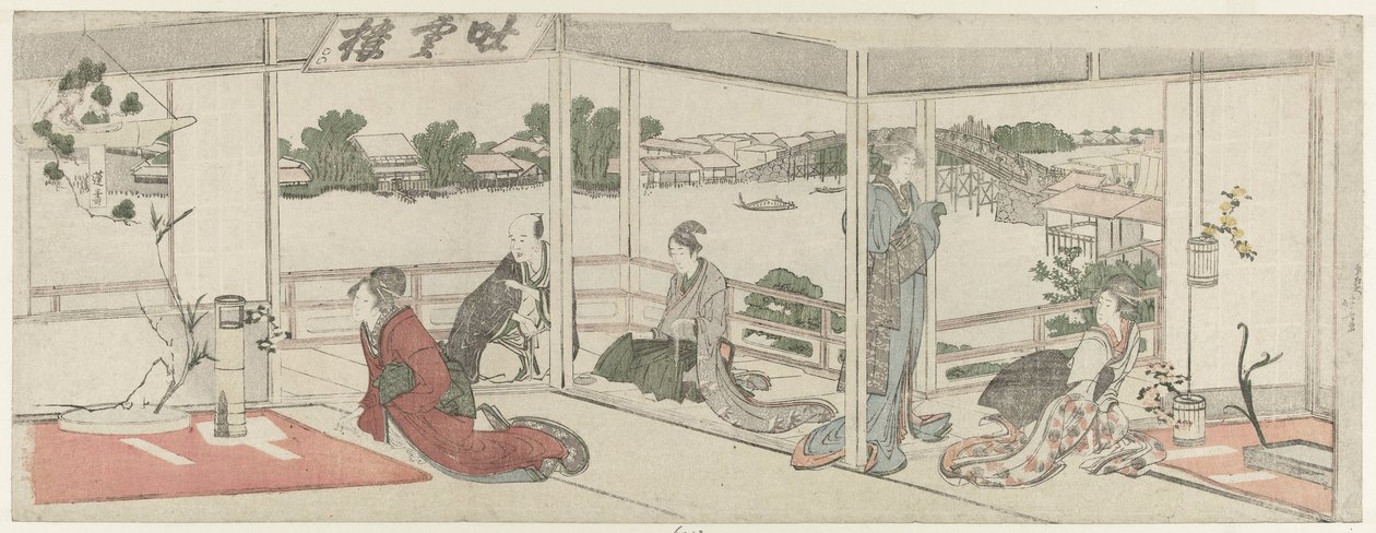 Visning af blomsterarrangementer af Katsushika Hokusai