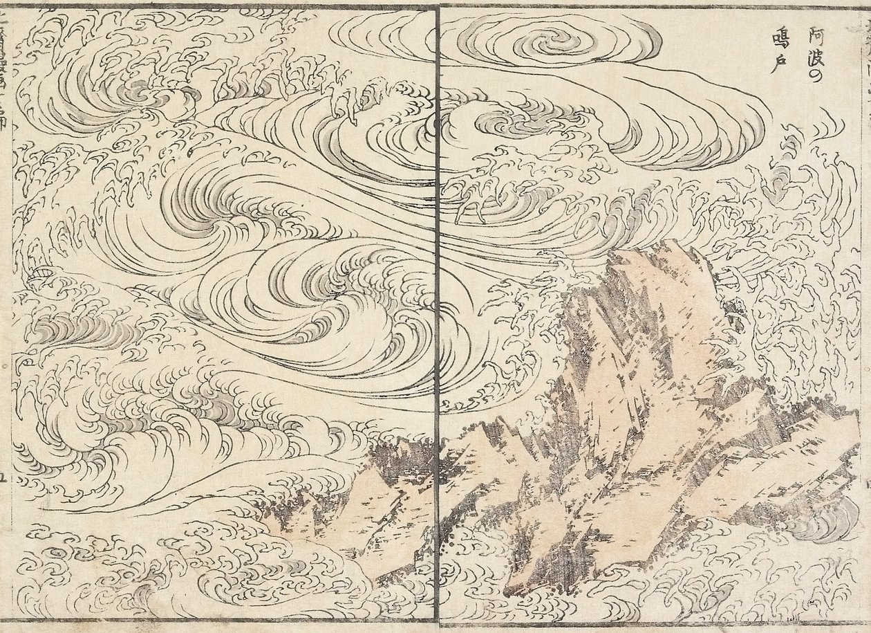 Whirlpool i Awa, 1817 af Katsushika Hokusai