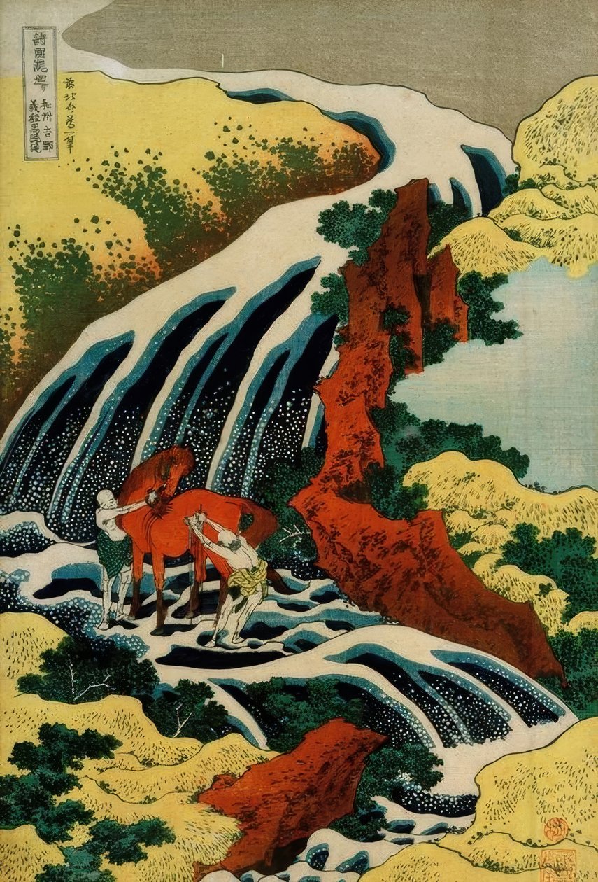 Yoshino vandfald af Katsushika Hokusai