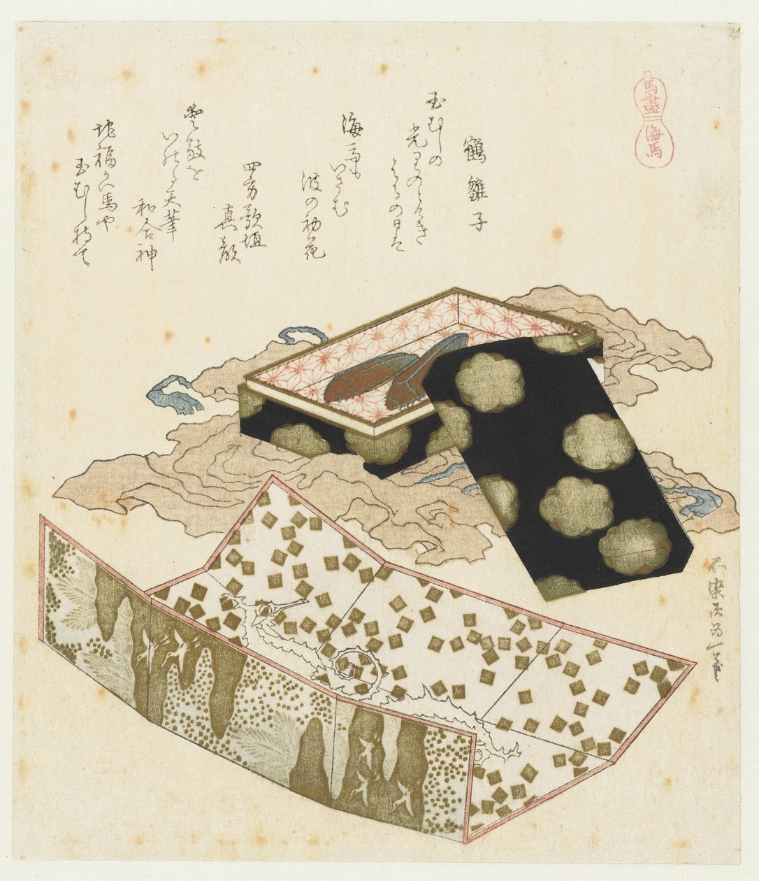 søheste Kaiba (titel på objekt) En serie med heste (serietitel) Umazukushi (serietitel på objekt) af Katsushika Hokusai
