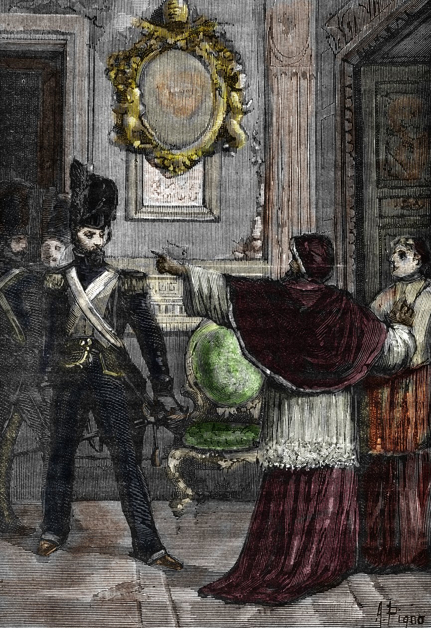 General Radet kidnapper pave Pius VII indespærret i Quirinalpaladset af Alec Hunter