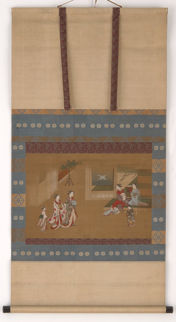 To yujo, der laver et nytår, kalder på to andre, 1700-tallet. af Kawamata Tsunemasa