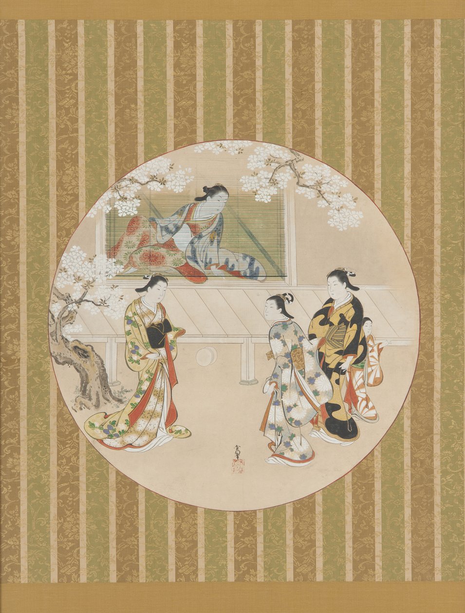 Parodi af en scene fra historien om Genji, begyndelsen af det 18. århundrede. af Kawamata Tsuneyuki