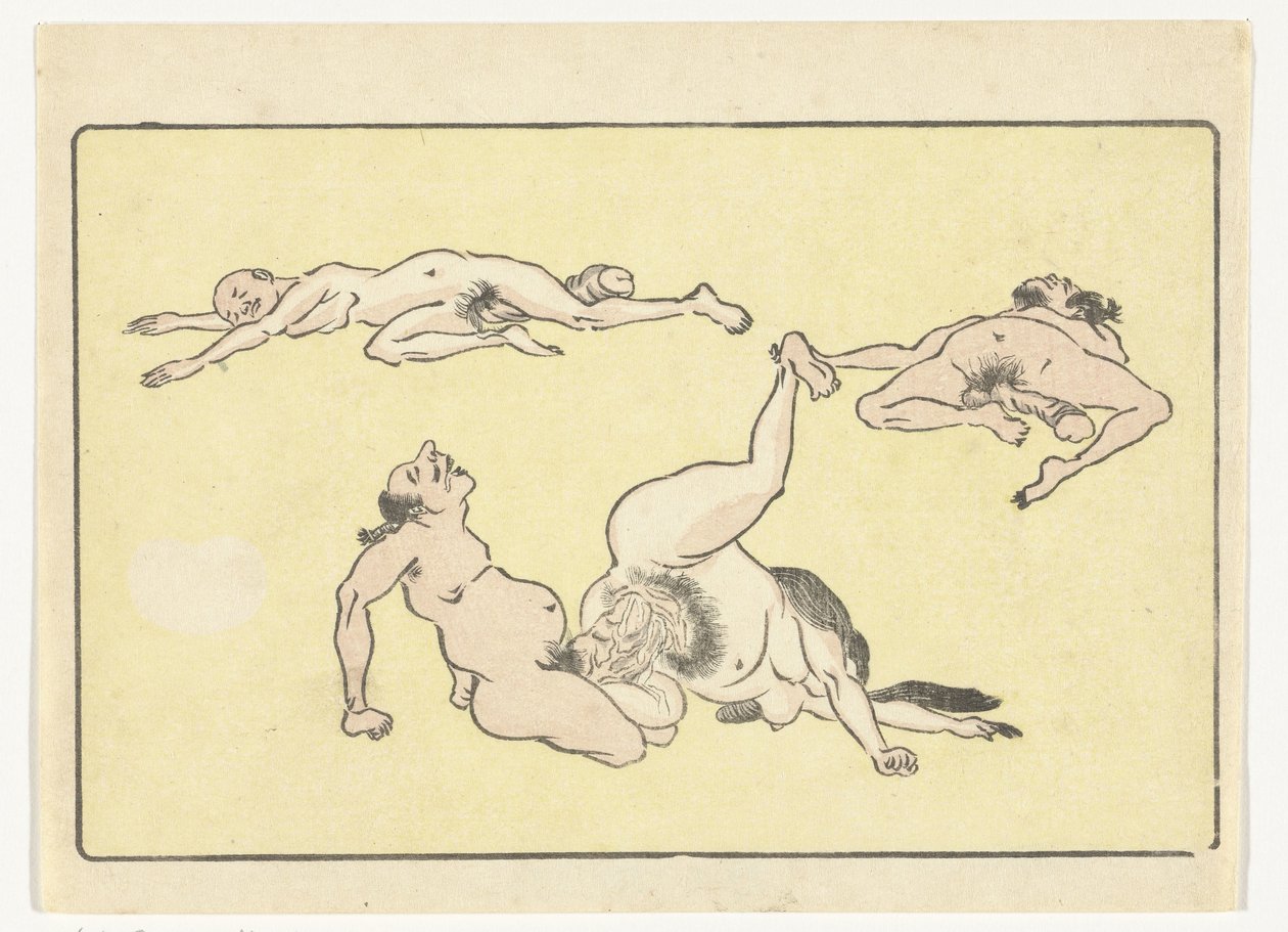 Parrer mand og kvinde The Big Tail (serietitel) af Kawanabe Kyosai
