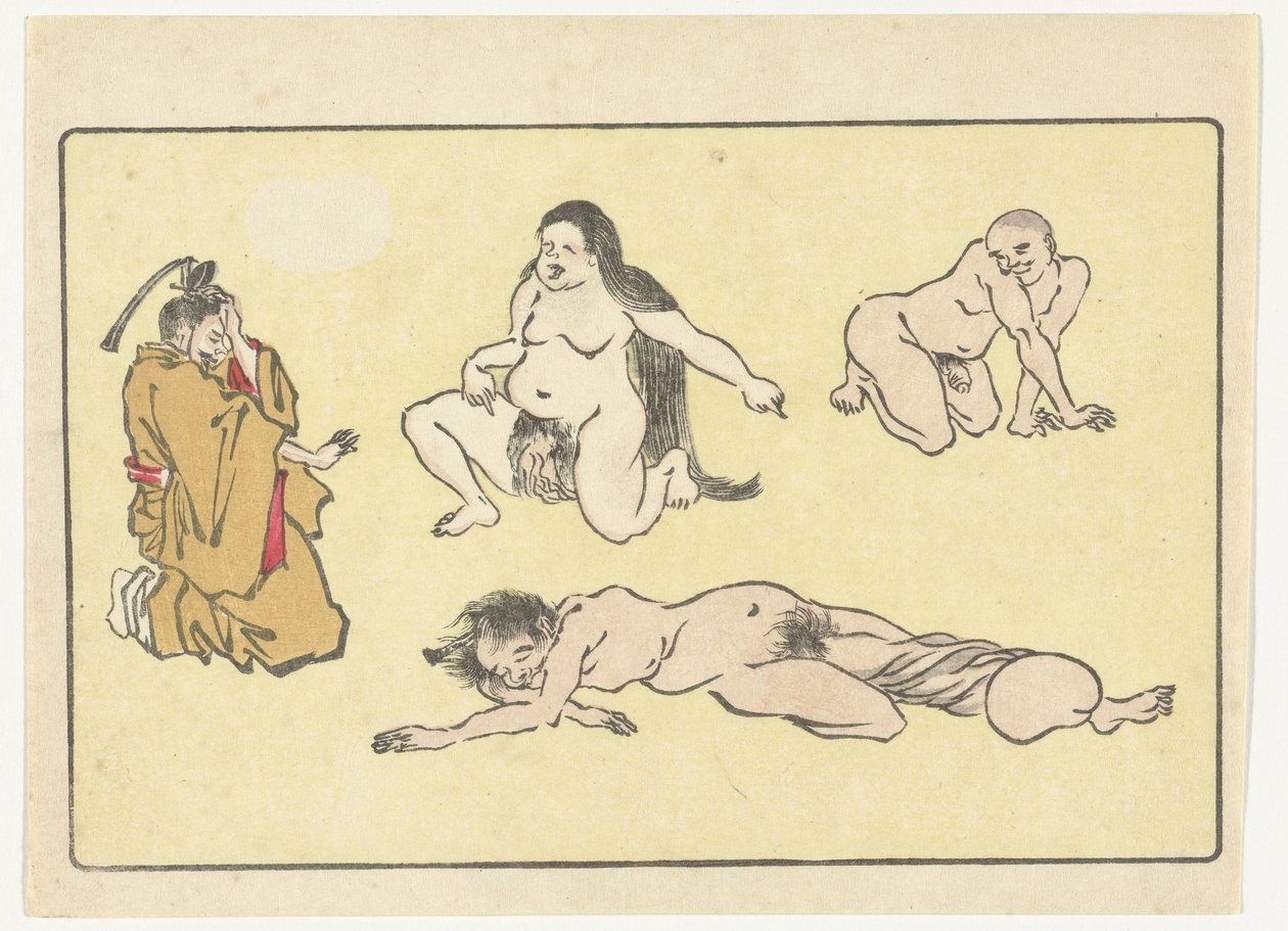 Knælende Hofmand The Big Tail (serietitel) af Kawanabe Kyosai