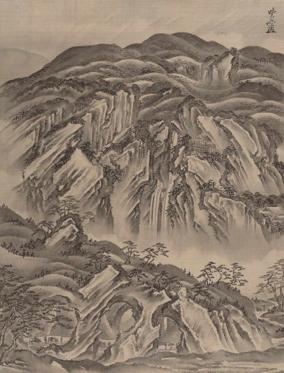 Klippelandskab, ca. 1887. af Kawanabe Kyosai