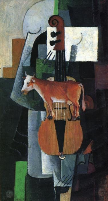 Ko og Fiddle af Kazimir Severinovich Malevich