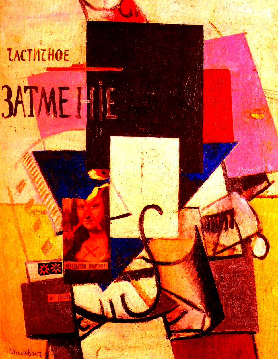 Komposition med Mona Lisa, 1914 af Kazimir Severinovich Malevich
